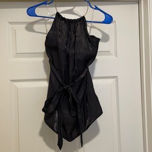 Black, date night top, with tie.